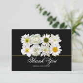 Modern Chic White Flower Bridal Shower Thank You サンキューカード (スタンド正面)