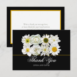 Modern Chic White Flower Bridal Shower Thank You サンキューカード