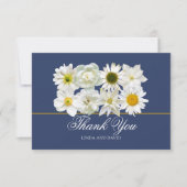 Modern Chic White Flower Bridal Shower Thank You サンキューカード (正面)