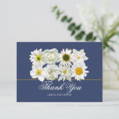 Modern Chic White Flower Bridal Shower Thank You サンキューカード (スタンド正面)
