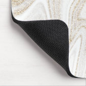 Modern chic white marble gold glitter マウスパッド (コーナー)