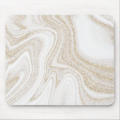 Modern chic white marble gold glitter マウスパッド (正面)