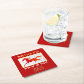 Modern Chinese Horse New Year 2026  スクエアペーパーコースター (インサイチュ)