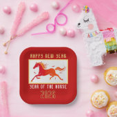 Modern Chinese Horse New Year 2026  ペーパープレート (パーティー)