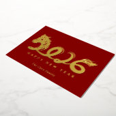 Modern Chinese Lunar New Year Horse 2026 箔シーズンカード (回転した状態)