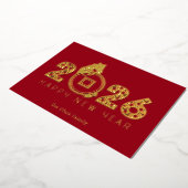 Modern Chinese Lunar New Year of Horse 2026 箔シーズンカード (回転した状態)