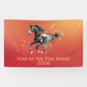 Modern Chinese New Year 2026 Horse Ink New Year 横断幕 (横)