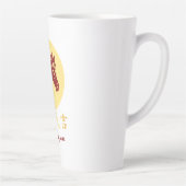 Modern Chinese New Year Horse Gold Red カフェラテマグ (右)