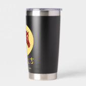 Modern Chinese New Year Horse Gold Red 保温保冷タンブラー (左面)