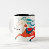 Modern Chinese Zodiac Horse 2026 Personalized ツートーンマグカップ (正面左)