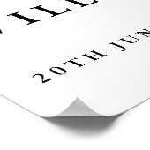 Modern Chinoiserie Floral Wedding Welcome Sign ポスター (角)