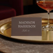 Modern Chocolate Brown Wedding Place Card DIY 招待状