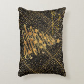 Modern, Chrismas Tree, Black Gold Cross Pattern  アクセントクッション (正面(垂直))