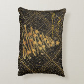 Modern, Chrismas Tree, Black Gold Cross Pattern  アクセントクッション (裏面(縦))