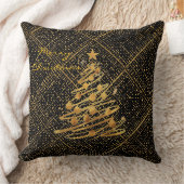 Modern, Chrismas Tree, Black Gold Cross Pattern クッション (ブランケット)