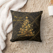Modern, Chrismas Tree, Black Gold Cross Pattern  クッション (ブランケット)