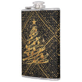 Modern, Chrismas Tree, Black Gold Cross Pattern  フラスク (左)
