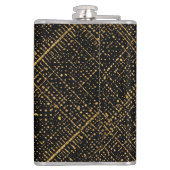 Modern, Chrismas Tree, Black Gold Cross Pattern  フラスク (裏面)