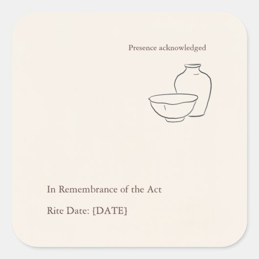 Modern Christian Baptism God Parent スクエアシール (正面)