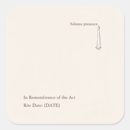 Modern Christian Baptism Keepsake スクエアシール (正面)