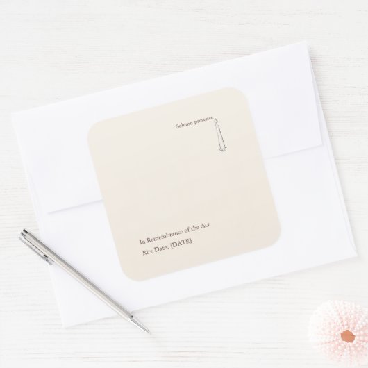 Modern Christian Baptism Keepsake スクエアシール (封筒)