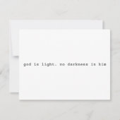 Modern Christian "God is Light" Invitation 招待状 (正面)