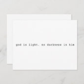 Modern Christian "God is Light" Invitation 招待状 (正面/裏面)