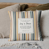 Modern Christian Keepsake Scripture Fall Stripes クッション