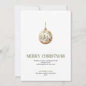 Modern Christmas Bauble Card Soft Neutral Pastel シーズンカード (正面)