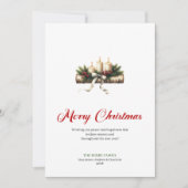 Modern Christmas candles pine greenery card シーズンカード (正面)