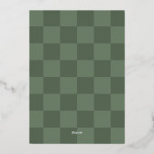 Modern Christmas Checkerboard Foil Photo Card 箔シーズンカード (裏面)