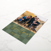 Modern Christmas Checkerboard Foil Photo Card 箔シーズンカード (回転した状態)