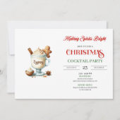 Modern Christmas Cocktails Party Editable Invites 招待状 (正面)