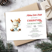 Modern Christmas Cocktails Party Editable Invites 招待状