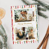 Modern Christmas Coquette Bow Pattern 3 Photo シーズンカード