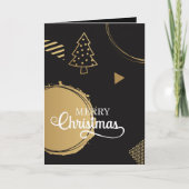 Modern Christmas Design with Gold Geometric Accent カード (正面)