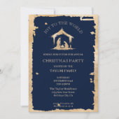 Modern Christmas Dinner Party Religious Nativity シーズンカード (正面)