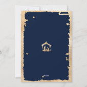 Modern Christmas Dinner Party Religious Nativity シーズンカード (裏面)