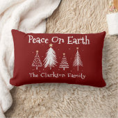 Modern Christmas - Family Name - Peace On Earth ランバークッション (ブランケット)