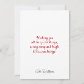 Modern Christmas Family of 5 Personalized Flat シーズンカード (裏面)