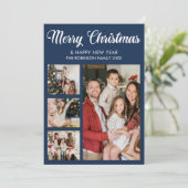 Modern Christmas family photo collage 招待状 (スタンド正面)