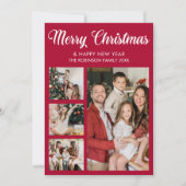Modern Christmas family photo collage 招待状 (正面)