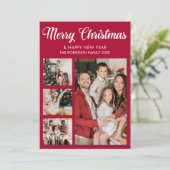Modern Christmas family photo collage 招待状 (スタンド正面)