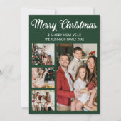 Modern Christmas family photo collage 招待状 (正面)