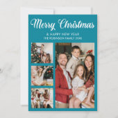 Modern Christmas family photo collage 招待状 (正面)