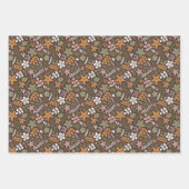 Modern Christmas floral and nutcrackers ラッピングペーパーシート (正面3)