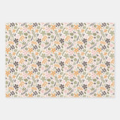 Modern Christmas floral and nutcrackers ラッピングペーパーシート (正面2)