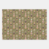 Modern Christmas floral and nutcrackers ラッピングペーパーシート (正面)