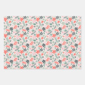 Modern Christmas floral and nutcrackers ラッピングペーパーシート (正面2)