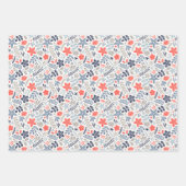 Modern Christmas floral and nutcrackers ラッピングペーパーシート (正面2)